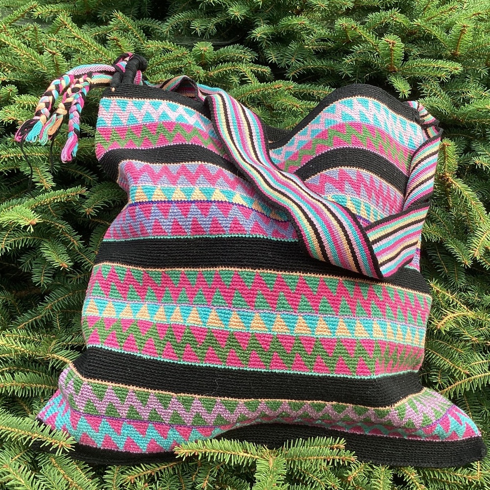 Beautiful Colored Thick Woven Cotton Tote Handbag